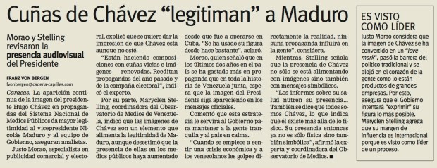 Entrevista de Franz von Bergen de Justo Morao / Diario Últimas Noticias / Sábado 26 de enero de 2013